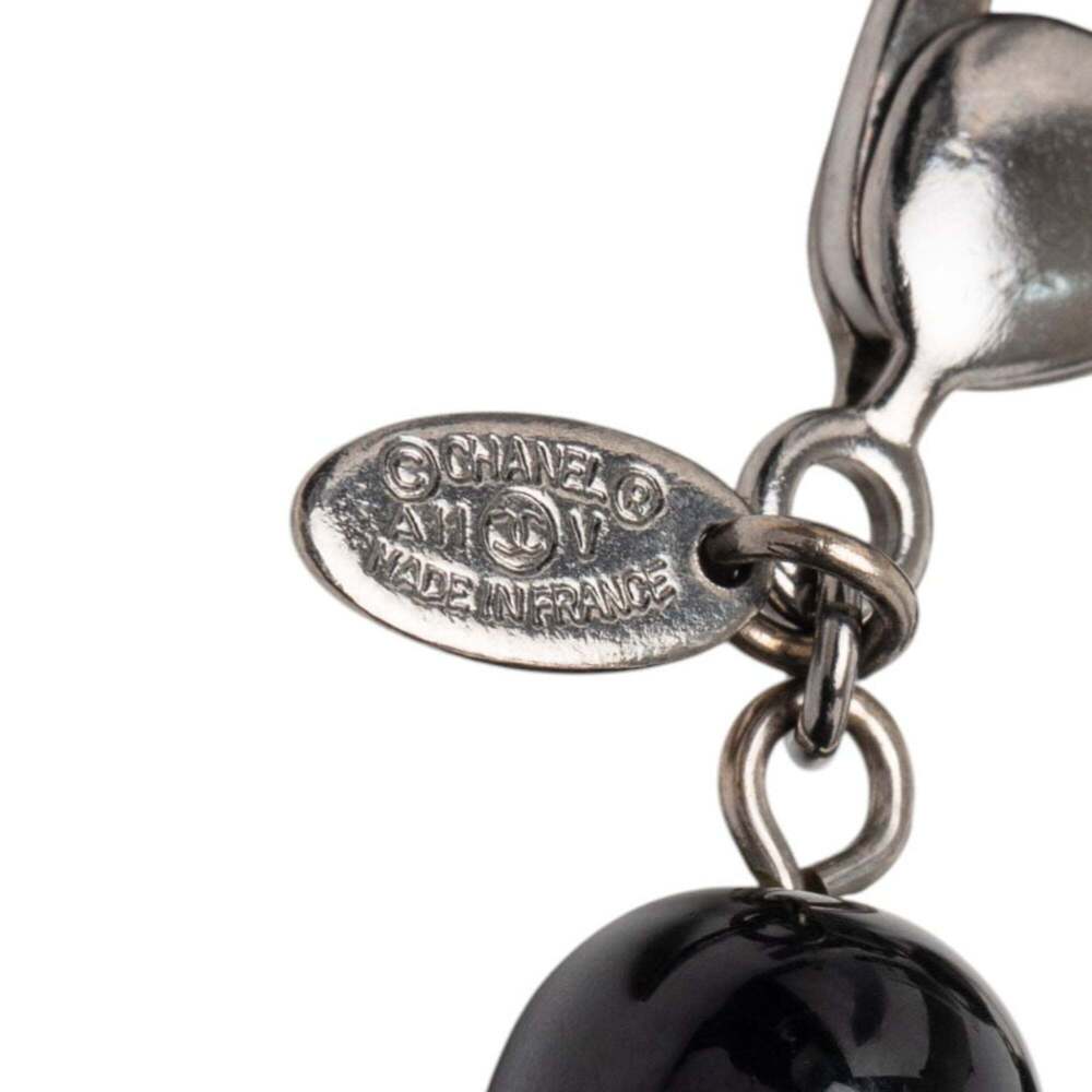 CHANEL Authentic Black Pearl Logo Charm Bracelet - Picture 5 of 5